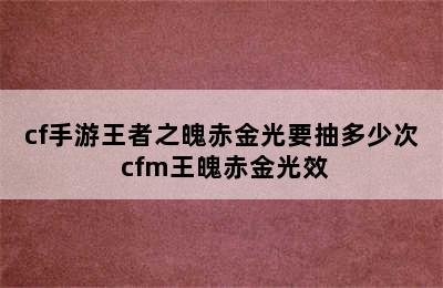 cf手游王者之魄赤金光要抽多少次 cfm王魄赤金光效